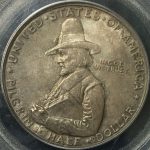 米国 アメリカ ピルグリム 300周年 50セント 銀貨