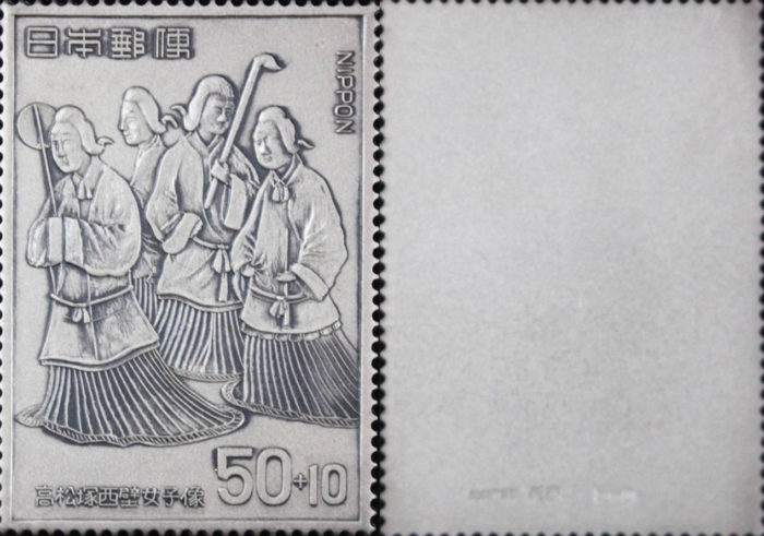 高松塚壁画古墳　西壁女子像切手　純銀メダル 高松塚壁画古墳 西壁女子像切手メダルの価値と買取相場 | 古銭の