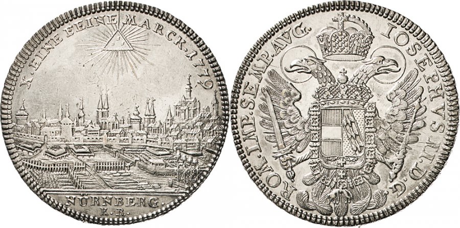 フランス 1813B 5フラン銀貨 ニュルンベルク 1768 都市景観ターラー フランス 1813B 5フラン銀貨 ニュルンベルク 1768 都市景観ターラー
