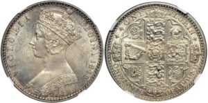 1849 1848年ヴィクトリアのゴッドレスフローリン銀貨 | 古銭の森