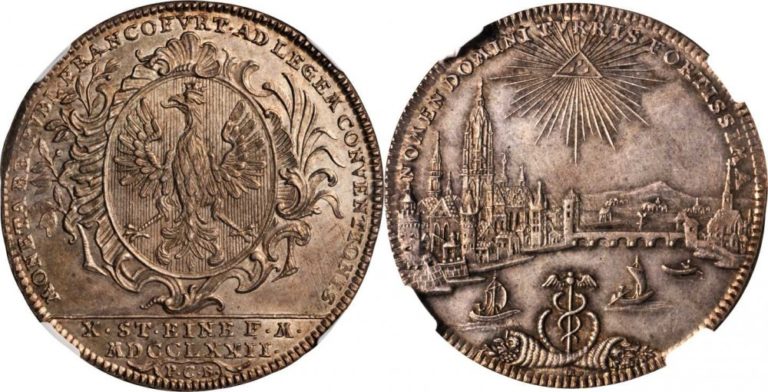 フランクフルト1772年 都市景観ターラー銀貨の価値