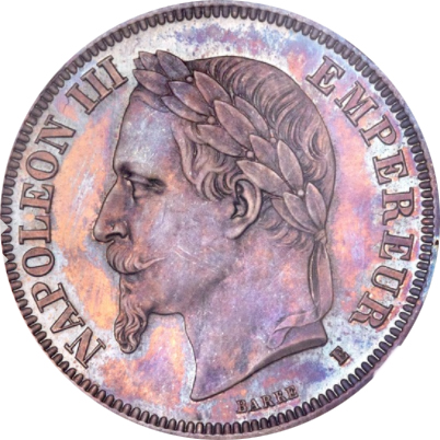 ナポレオン3世2フラン銀貨の価値と買取相場