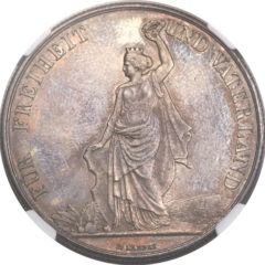 1872年チューリッヒ射撃祭5フラン銀貨