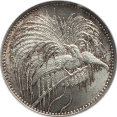 ドイツ領ニューギニア1894年極楽鳥1/2マルク銀貨